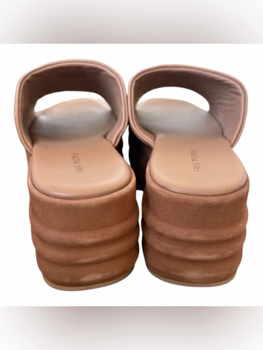 Free People Suede Platform Slide Sandal in Brown